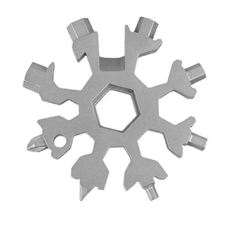 18-in-1 Stainless Steel Snowflakes Multi-tool Herramienta 18 En 1 Multifunctional Tool Copo De Nieve Llave Multiusos