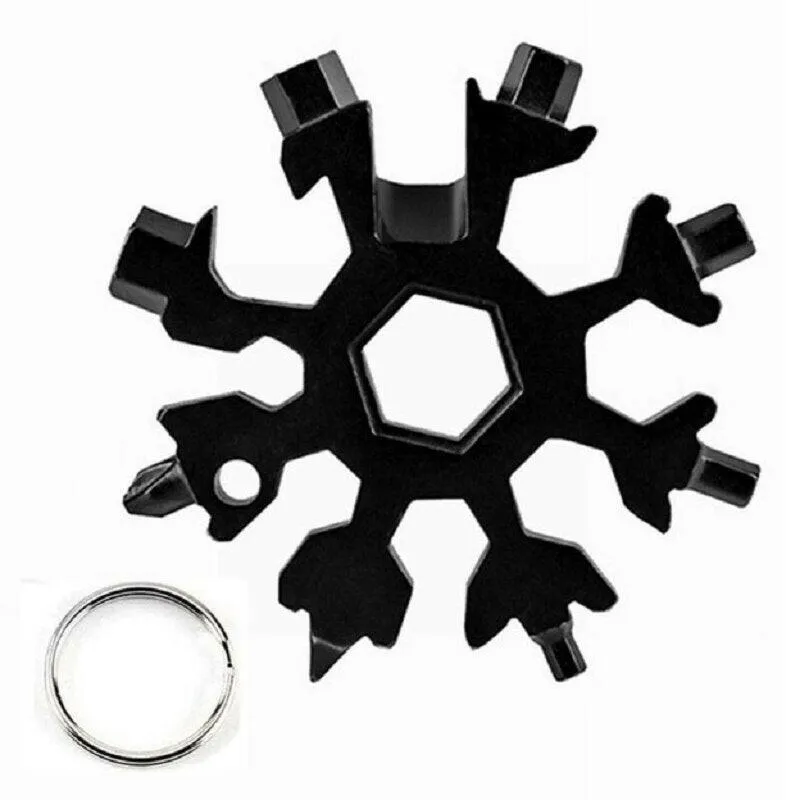 18-in-1 Stainless Steel Snowflakes Multi-tool Herramienta 18 En 1 Multifunctional Tool Copo De Nieve Llave Multiusos