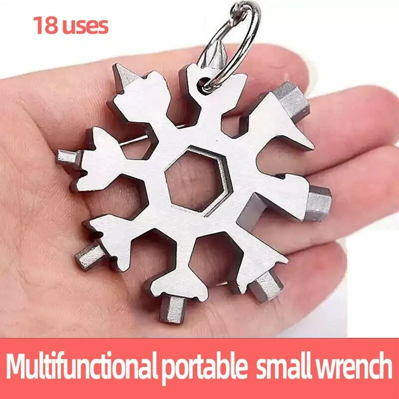 18-in-1 Stainless Steel Snowflakes Multi-tool Herramienta 18 En 1 Multifunctional Tool Copo De Nieve Llave Multiusos