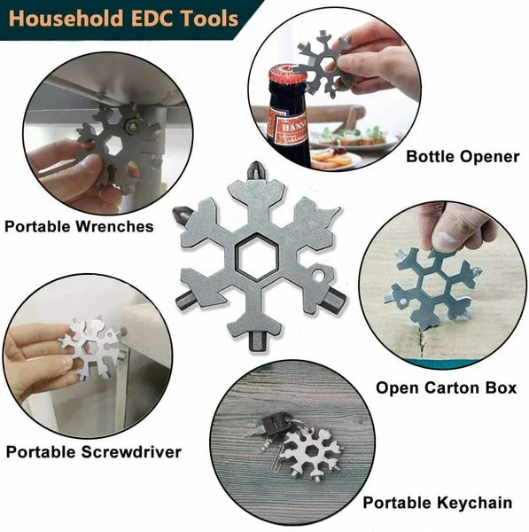 18 in 1 Stainless Steel Snowflakes Multi-tool