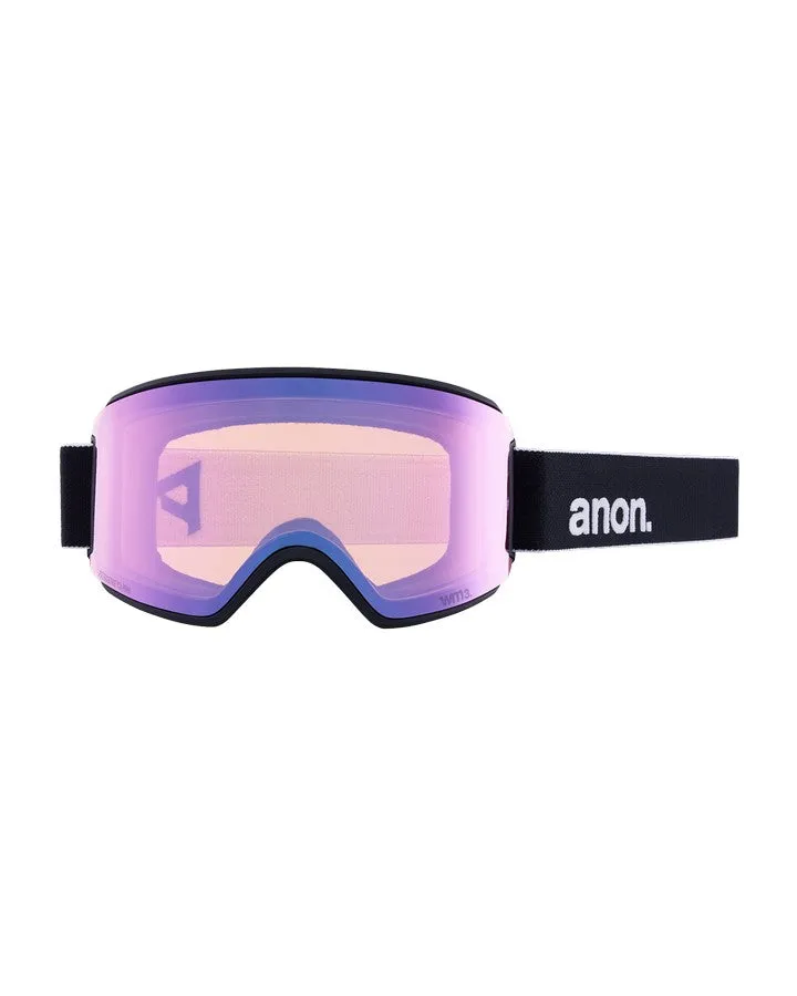 Anon Women's M3 Snow Goggles   Bonus Lens   Mfi® Face Mask - Black/Perceive Variable Blue Lens