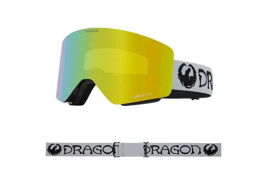 Dragon R1 OTG Snow Goggles Low Bridge 2024 Classic Grey / Lumalens Gold Ion   Lumalens Amber