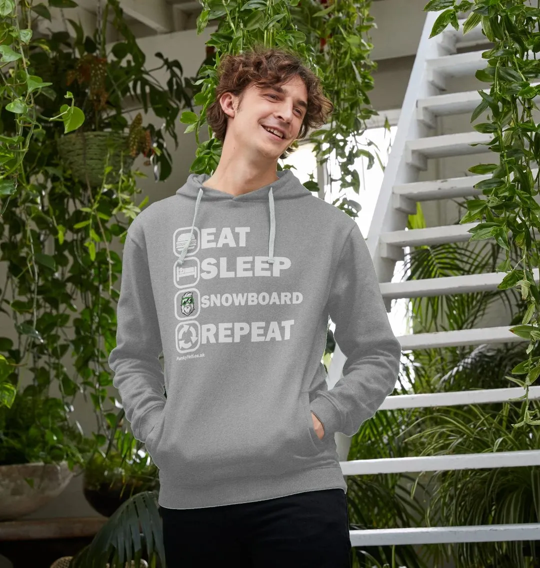 Men's Eat Sleep Snowboard Repeat Organic Pullover Hoodie