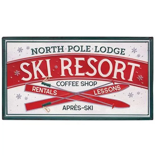 North Pole Lodge Ski Resort Metal Sign